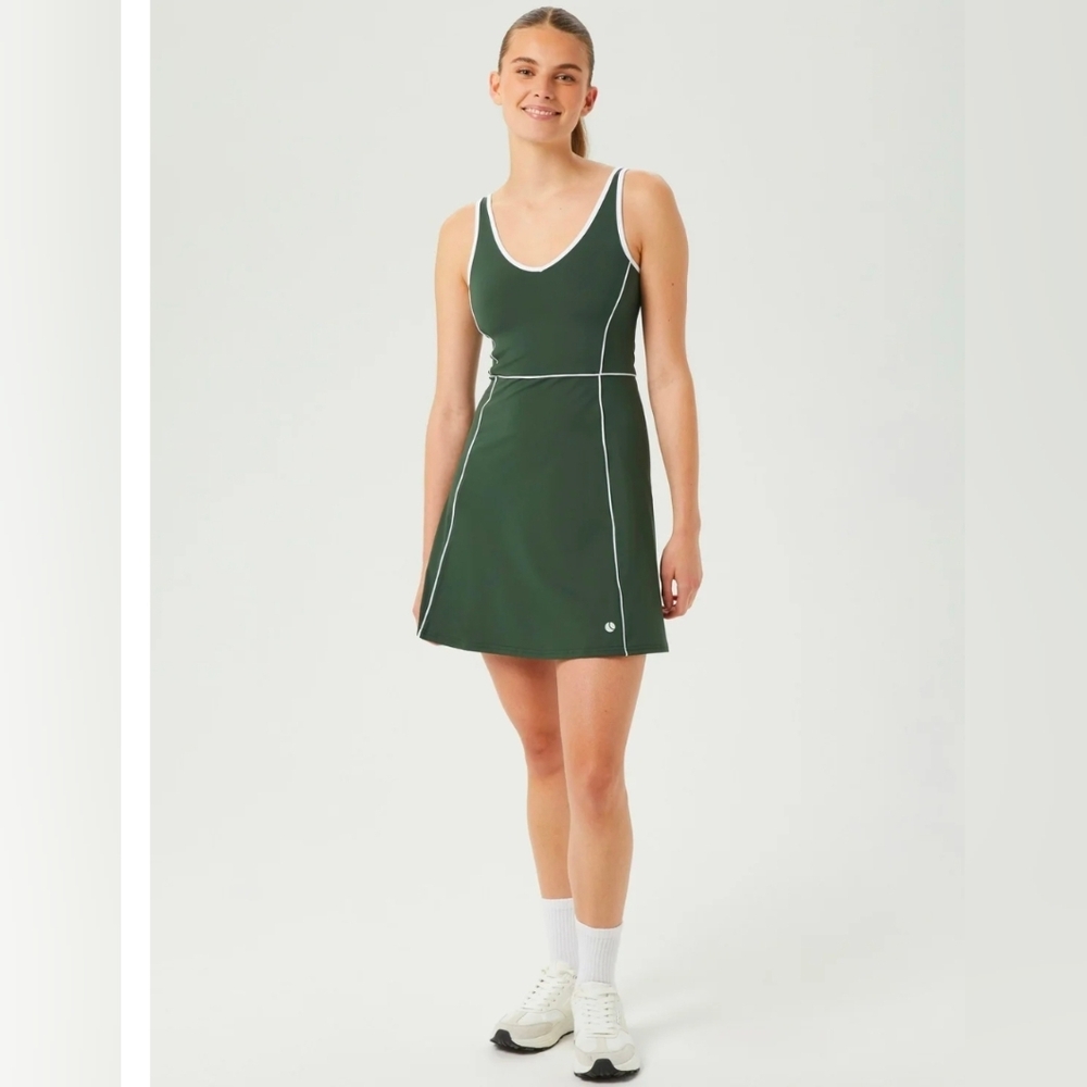 Bjorn Borg Women's Ace V Dress Sycamore Green Women's Size Medium Tennis